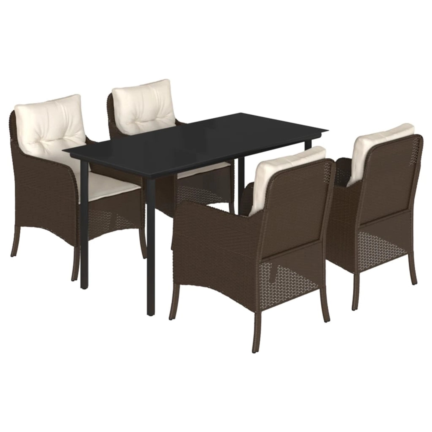 vidaXL 5-Tlg Garten-Essgruppe mit Kissen Braun Poly Rattan 3211943 günstig online kaufen