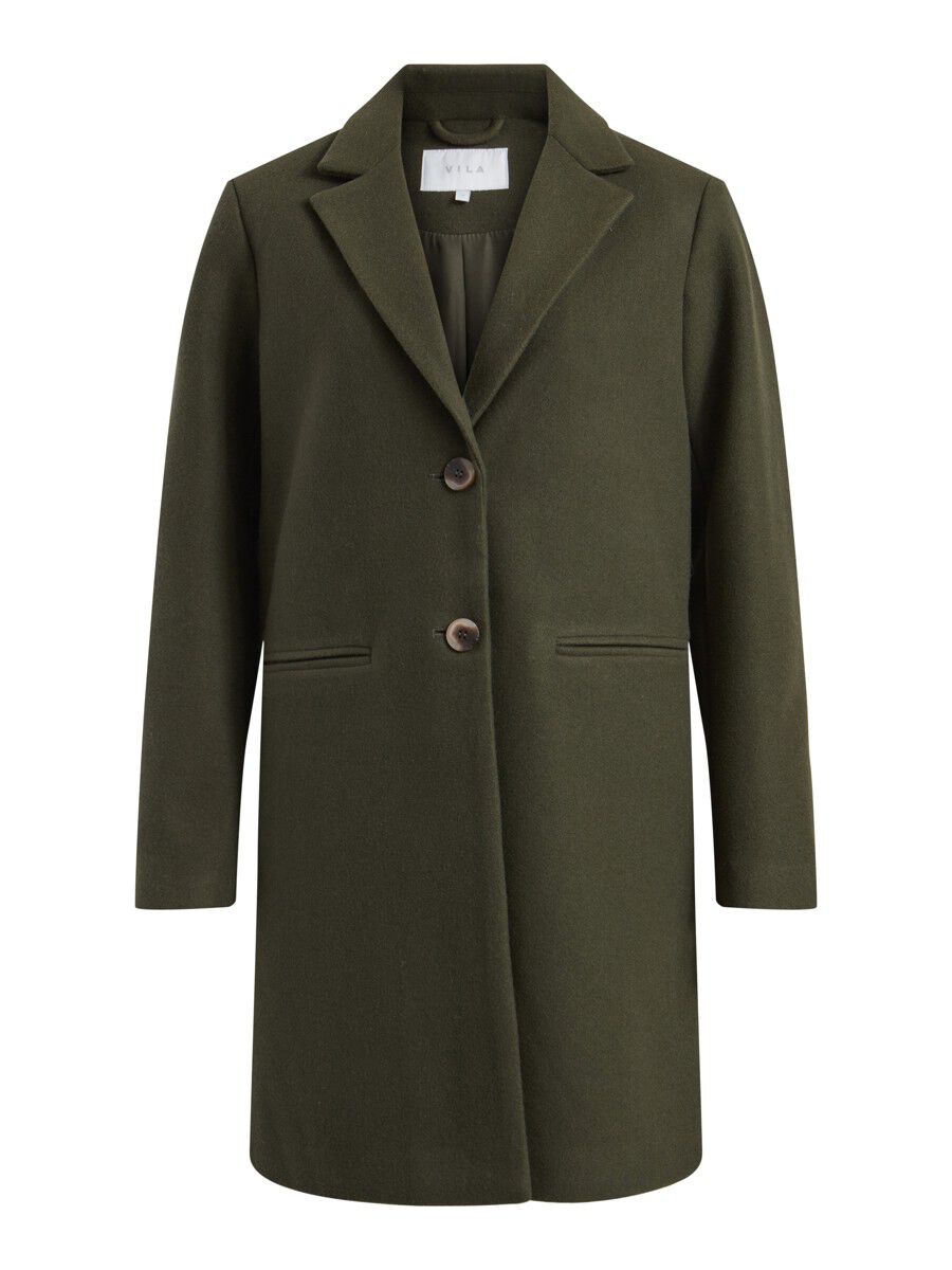 VILA Gerade Knopf Mantel Damen Grün günstig online kaufen