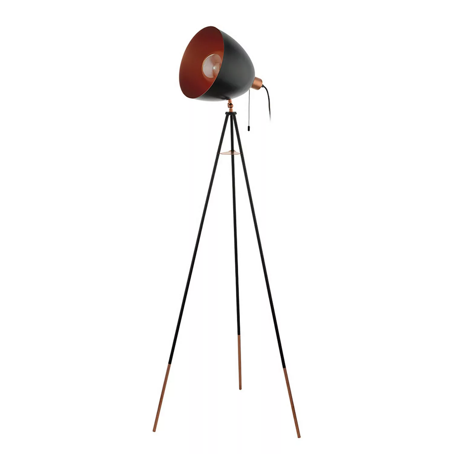 Stehlampe Chester, Höhe 135 cm, schwarz/kupferfarben, Stahl günstig online kaufen