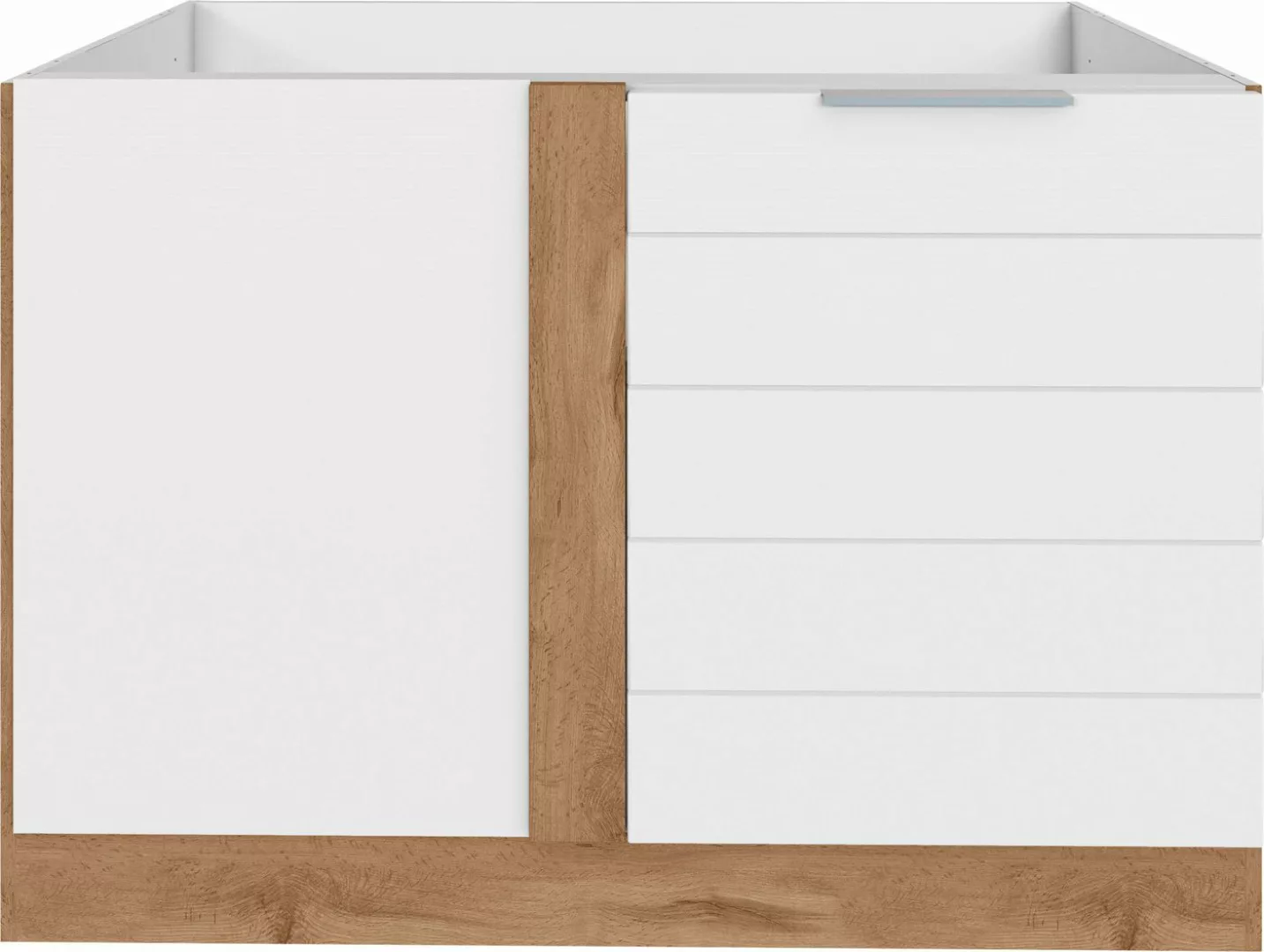 KOCHSTATION Eckunterschrank KS-Luhe 120 cm breit, hochwertige MDF-Fronten m günstig online kaufen