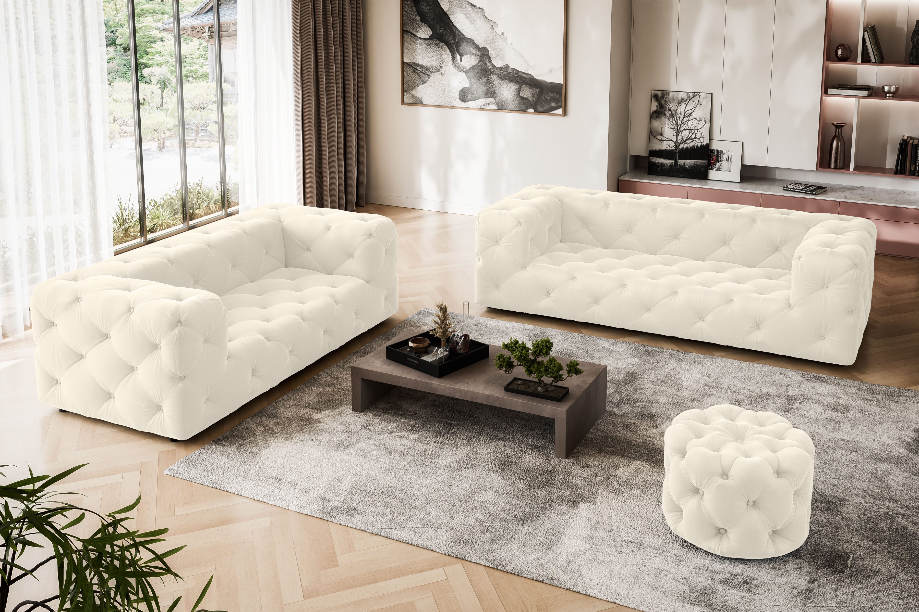 Places of Style 3-Sitzer "FOLLINA", 3-Sitzer Sofa mit klassischer Chesterfi günstig online kaufen