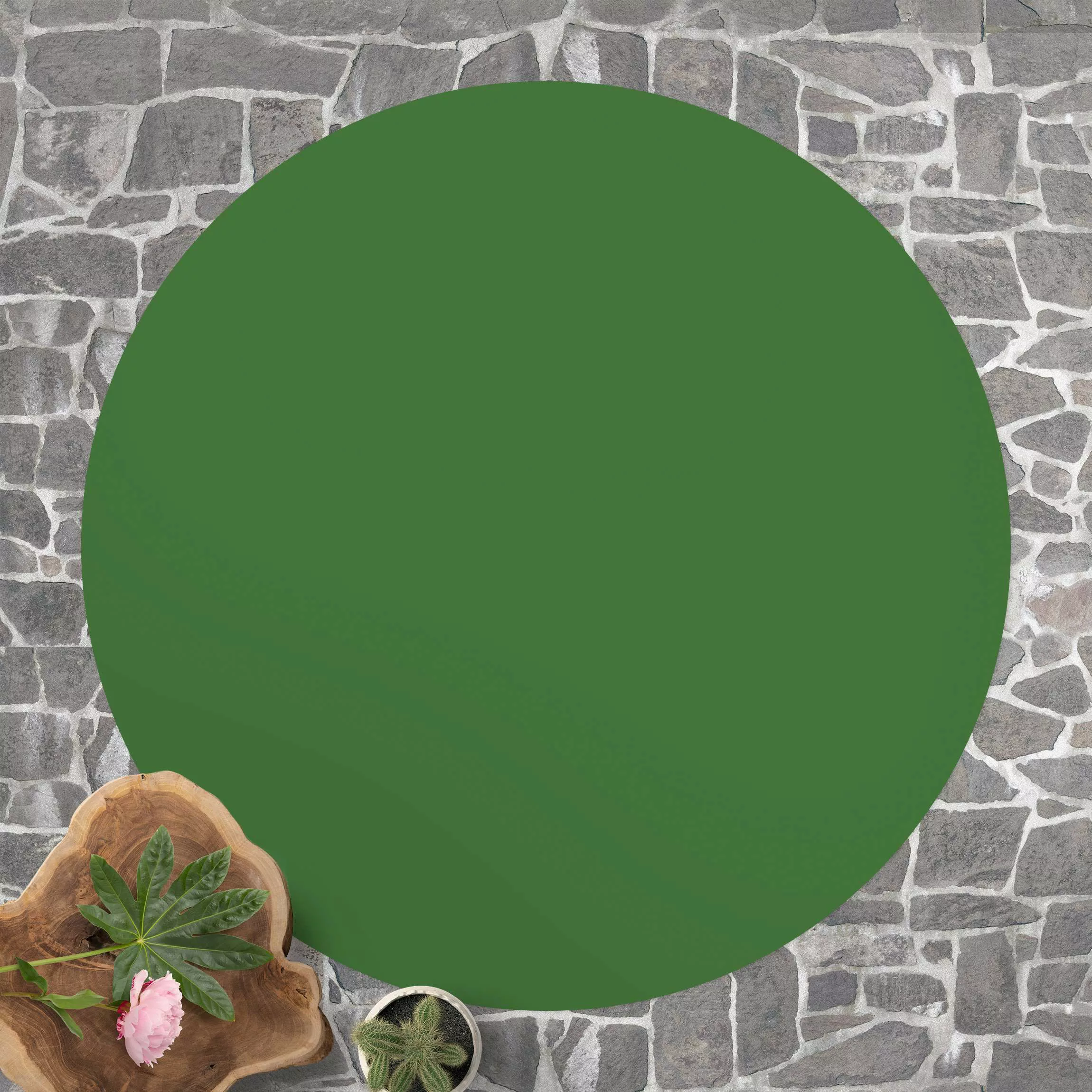 Runder Vinyl-Teppich Colour Dark Green günstig online kaufen