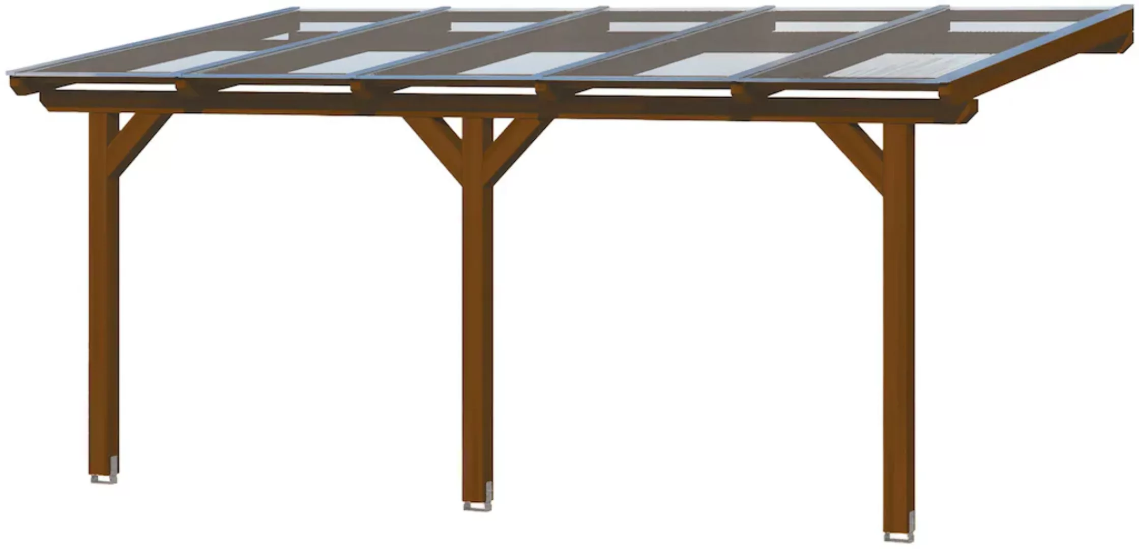 Skan Holz Terrassenüberdachung Andria 541 x 350 cm Leimholz Nussbaum günstig online kaufen