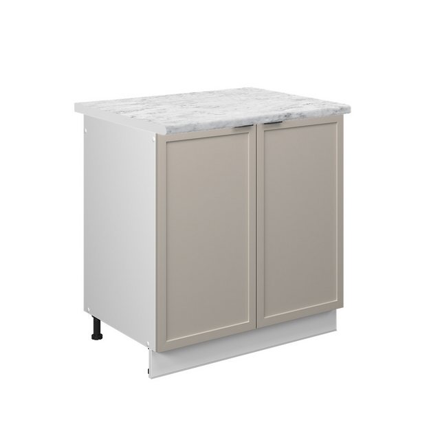 Vicco Spülenunterschrank Fame-Line, GrauBeige/Weiß, 80 cm, AP Marmor günstig online kaufen