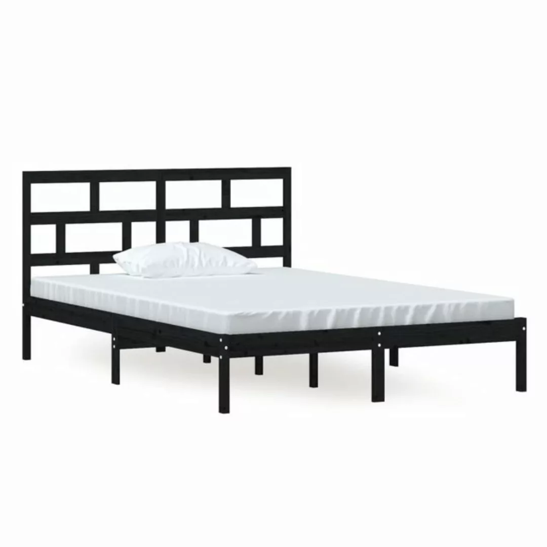 furnicato Bett Massivholzbett Schwarz Kiefer 140x200 cm günstig online kaufen