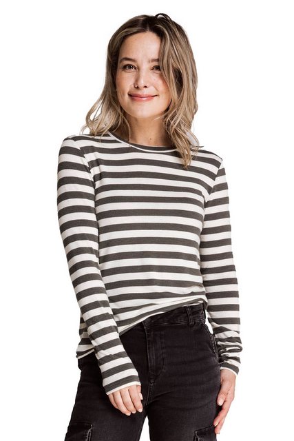 Zhrill Sweatshirt Sweatshirt ZHMALU STRIPES Grau (0-tlg) günstig online kaufen