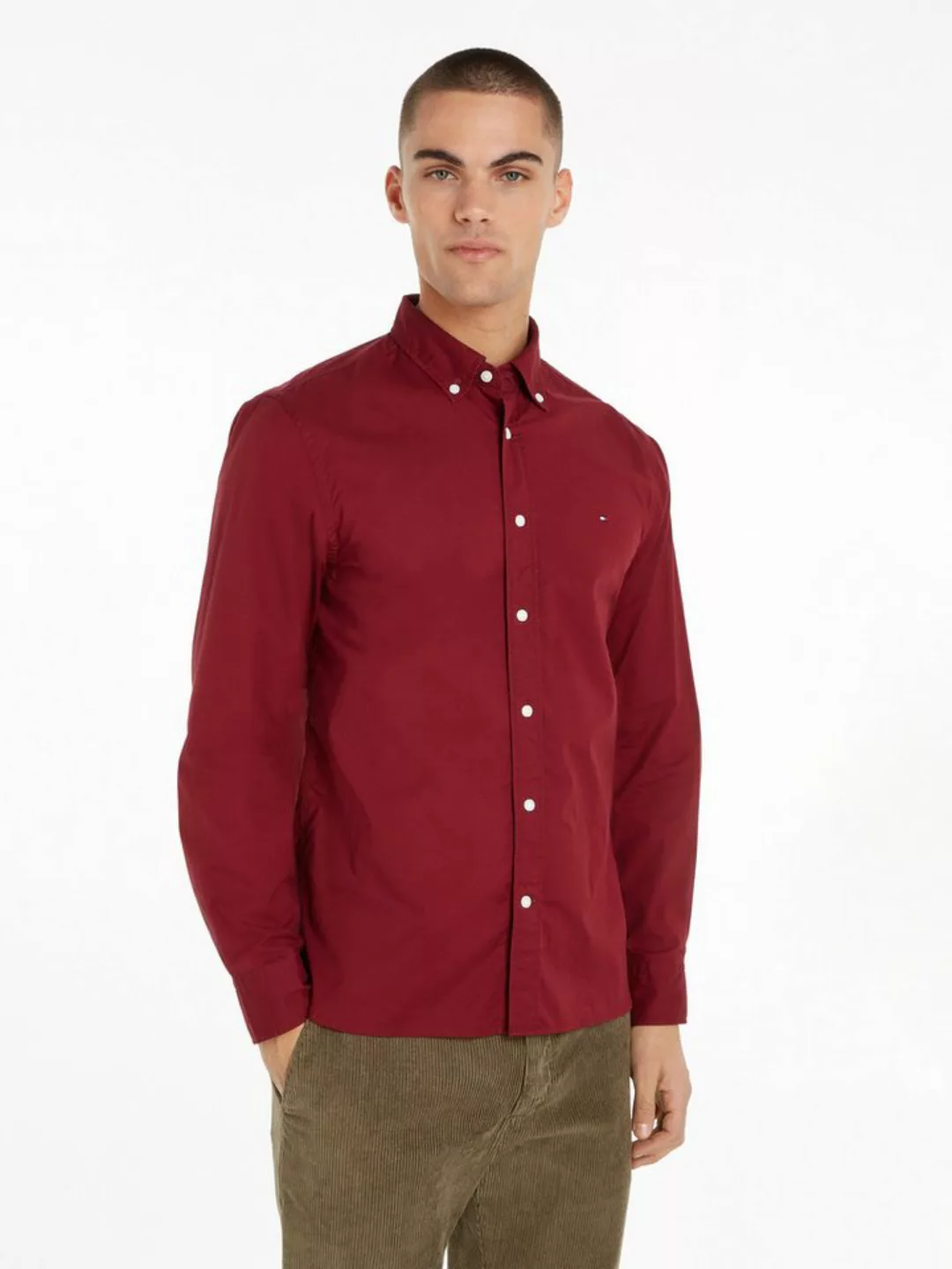 Tommy Hilfiger Langarmhemd FLEX POPLIN RF SHIRT mit Tommy Hilfiger Labelsch günstig online kaufen