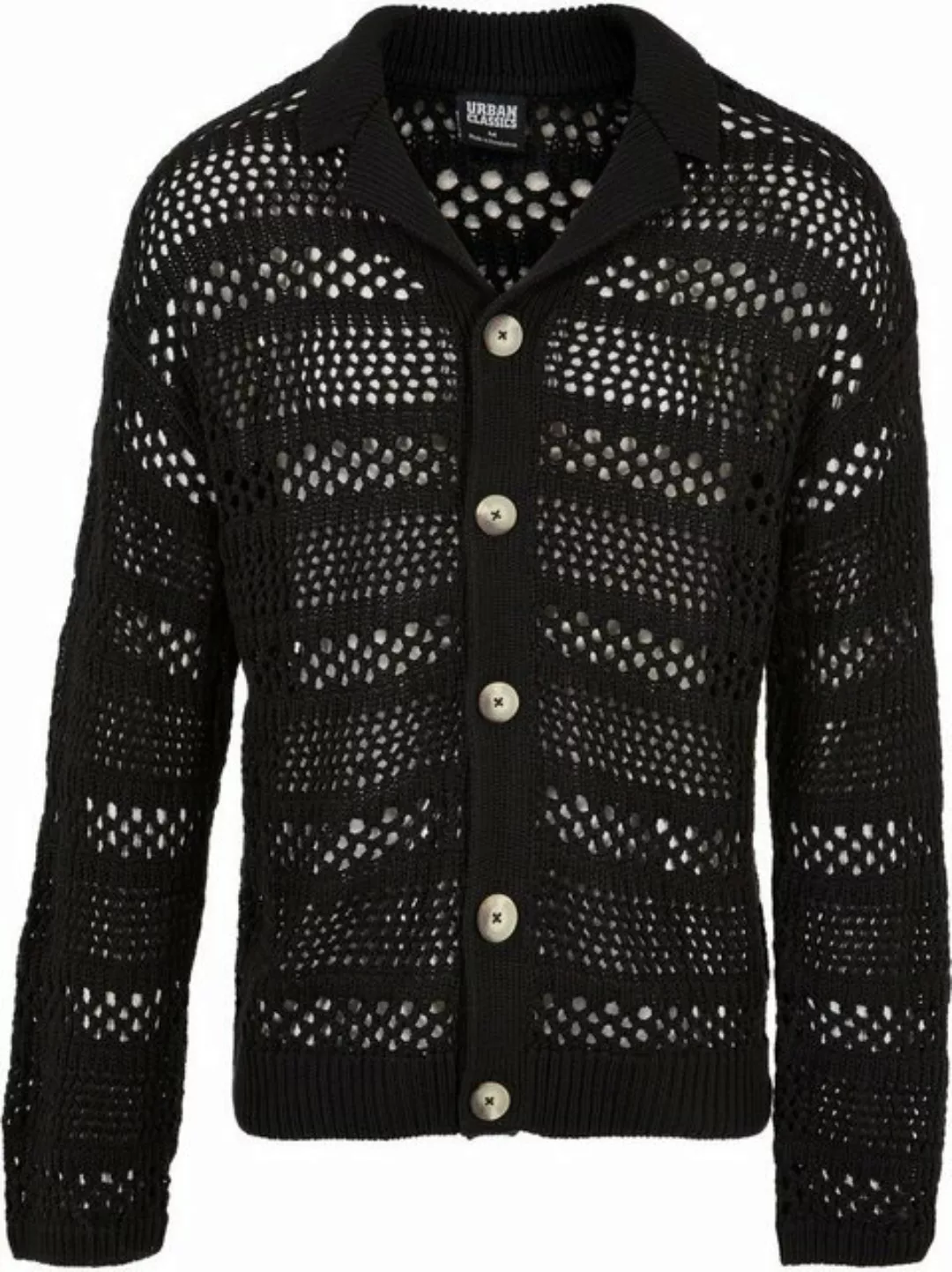 URBAN CLASSICS Strickfleecejacke Urban Classics Herren Crocheted Cardigan ( günstig online kaufen