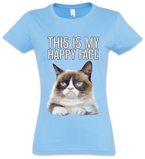 Urban Backwoods Print-Shirt This Is My Happy Face Damen T-Shirt Grumpy Katz günstig online kaufen