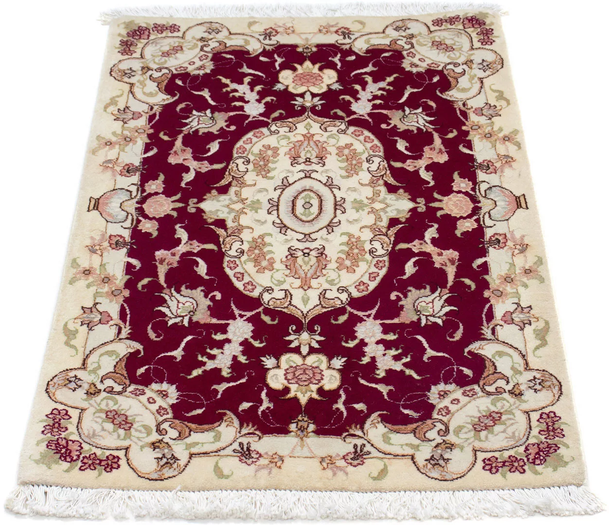 morgenland Wollteppich »Täbriz - 50 Raj Blumenmuster Rosso chiaro 92 x 59 c günstig online kaufen