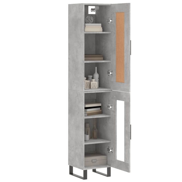 vidaXL Vitrine Highboard Betongrau 34,5x34x180 cm Spanplatte Glas Vitrine günstig online kaufen