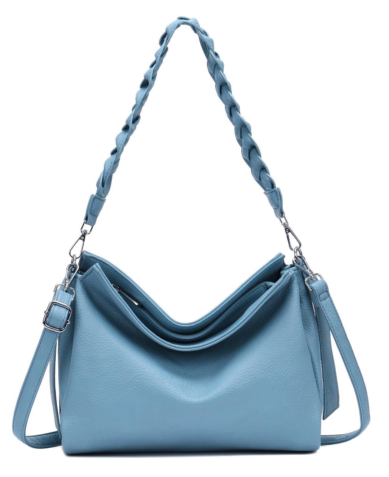 ITALYSHOP24 Schultertasche Damen Tasche Shopper FLECHTOPTIK günstig online kaufen