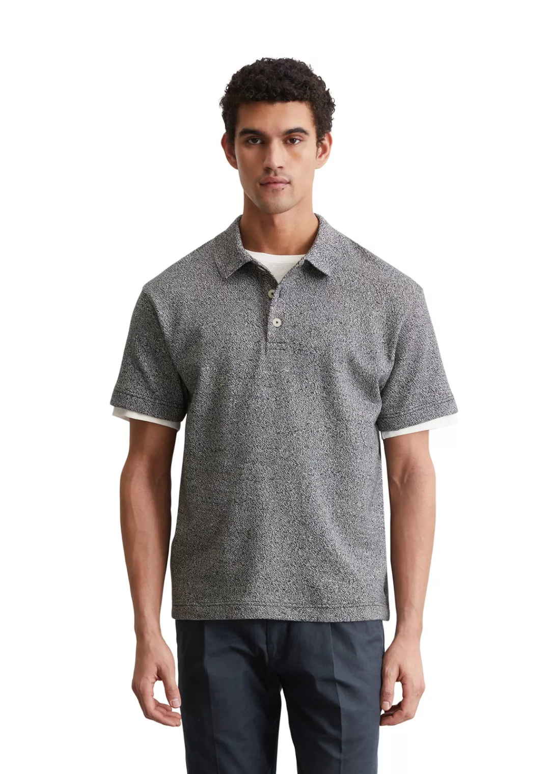 Marc OPolo Poloshirt "aus garngefärbtem Mouliné-Garn" günstig online kaufen