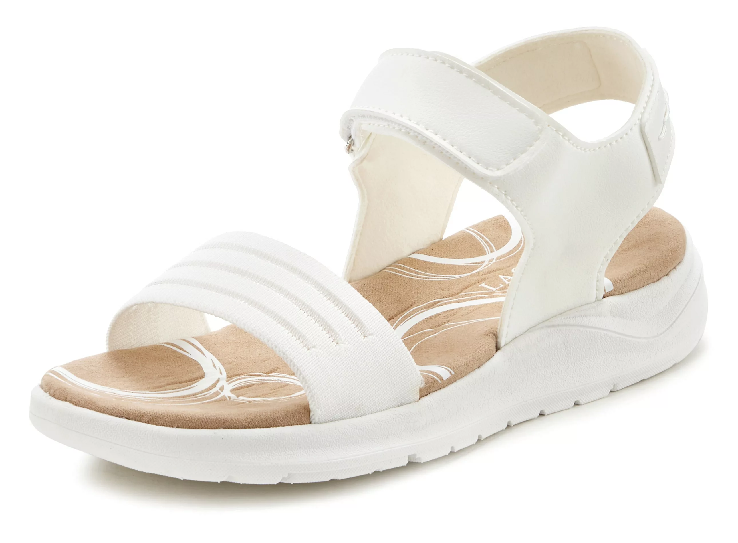 LASCANA Sandale, Sandalette, Sommerschuh, ultraleichte Sohle, Klettverschlu günstig online kaufen