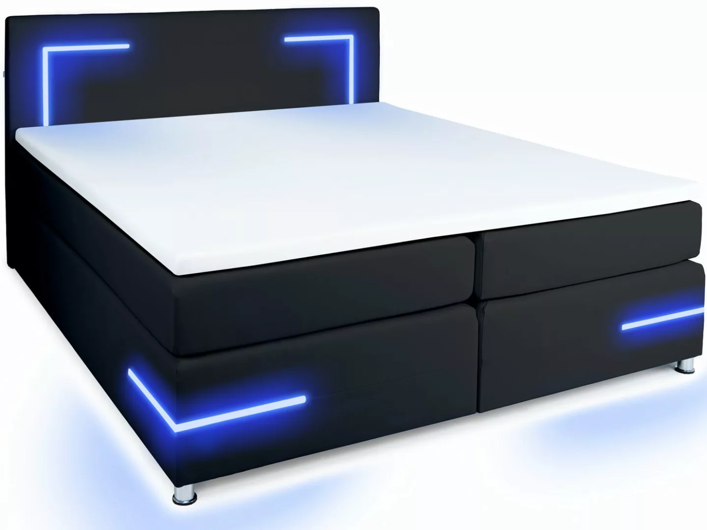 wonello Boxspringbett Lights 2.0, mit LED Beleuchtung und Topper, wahlweise günstig online kaufen