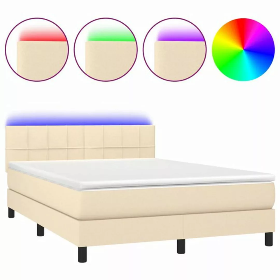 vidaXL Boxspringbett Bett Boxspringbett komplett mit Matratze & LED Stoff ( günstig online kaufen