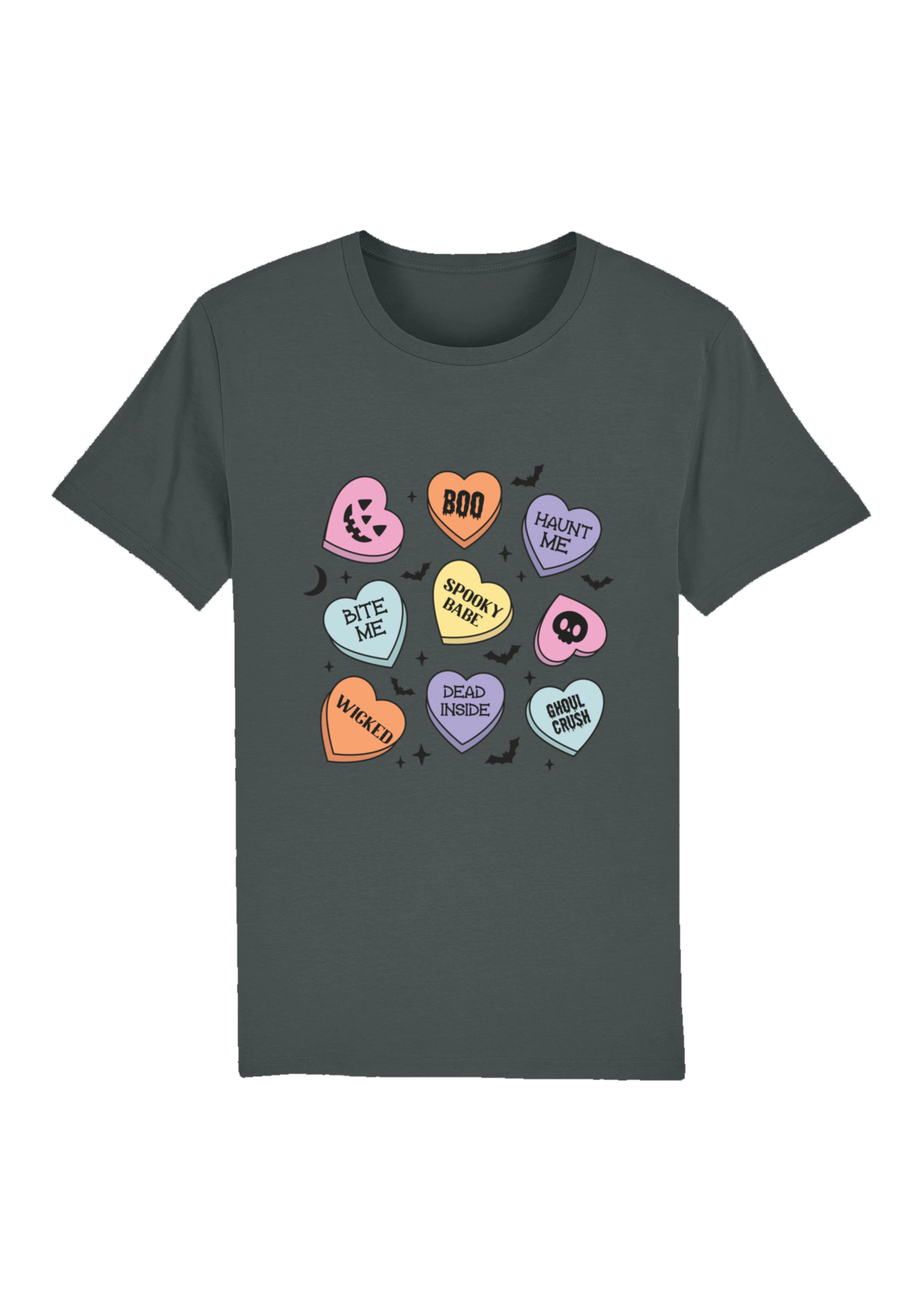 F4NT4STIC T-Shirt "Retro Halloween Heart Candy Bats", Premium Qualität, Uni günstig online kaufen