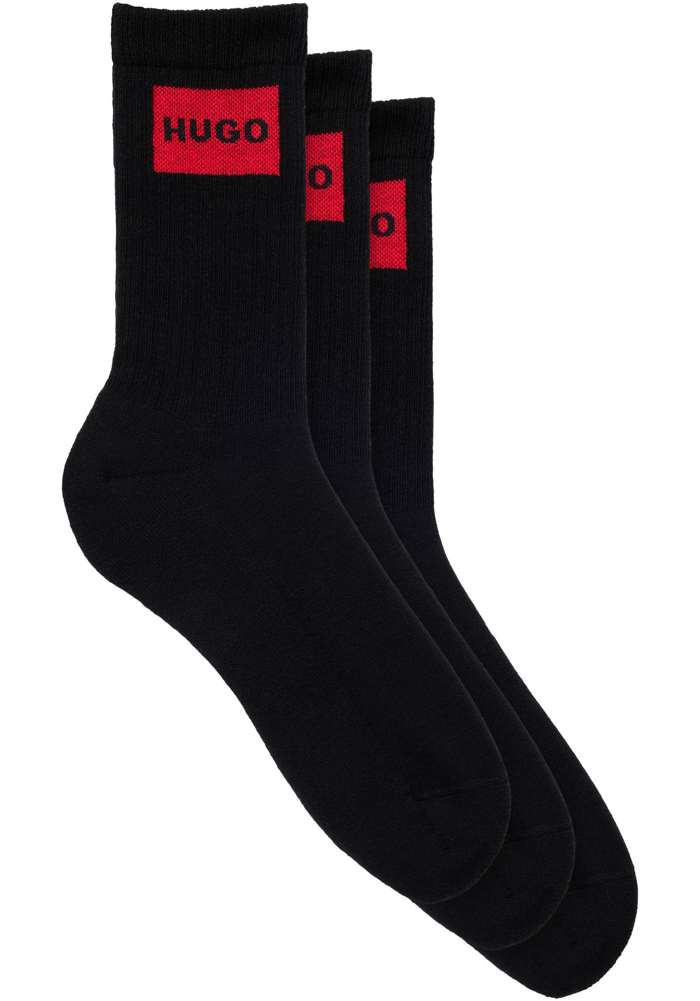 HUGO Underwear Freizeitsocken "3P QS RIB LABEL", (Packung, 3 Paar, 3er), mi günstig online kaufen