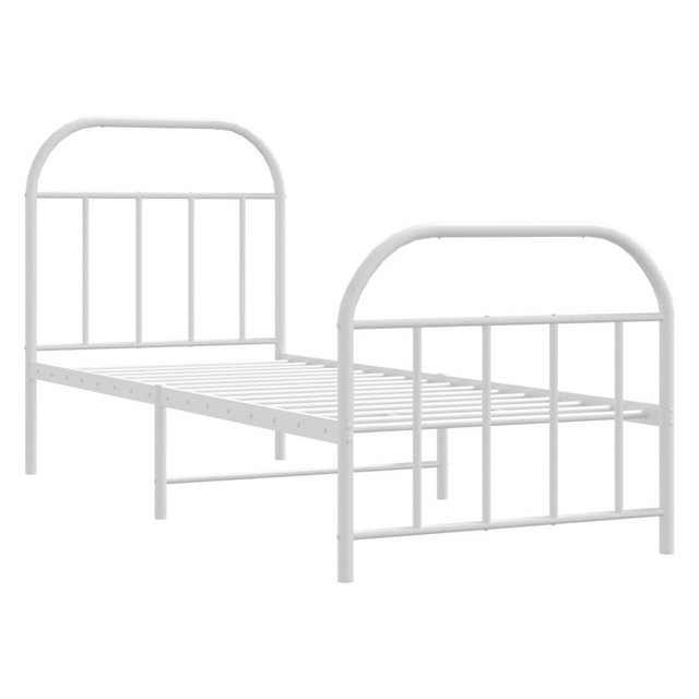 vidaXL Bett Bettgestell mit Kopf- und Fußteil Metall Weiß 75x190 cm günstig online kaufen