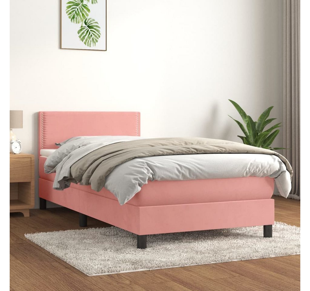 vidaXL Boxspringbett Bett Boxspringbett mit Matratze Samt (90 x 190 cm, Ros günstig online kaufen