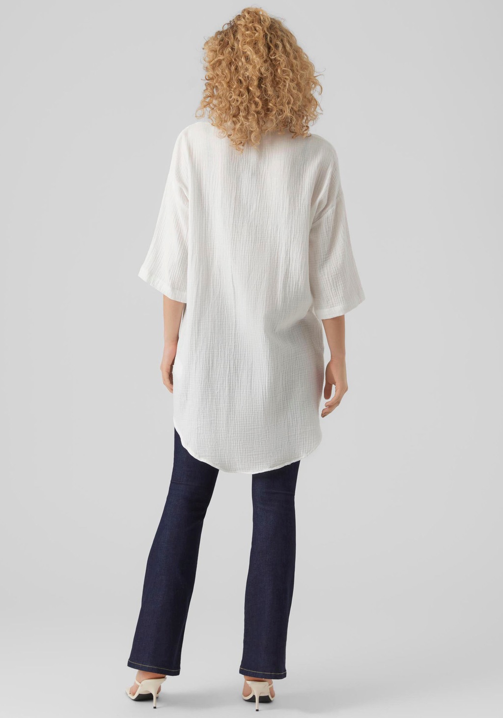 Vero Moda Hemdblusenkleid "VMNATALI 3/4 LONG OVERSHIRT NOOS", mit 3/4 Ärmel günstig online kaufen