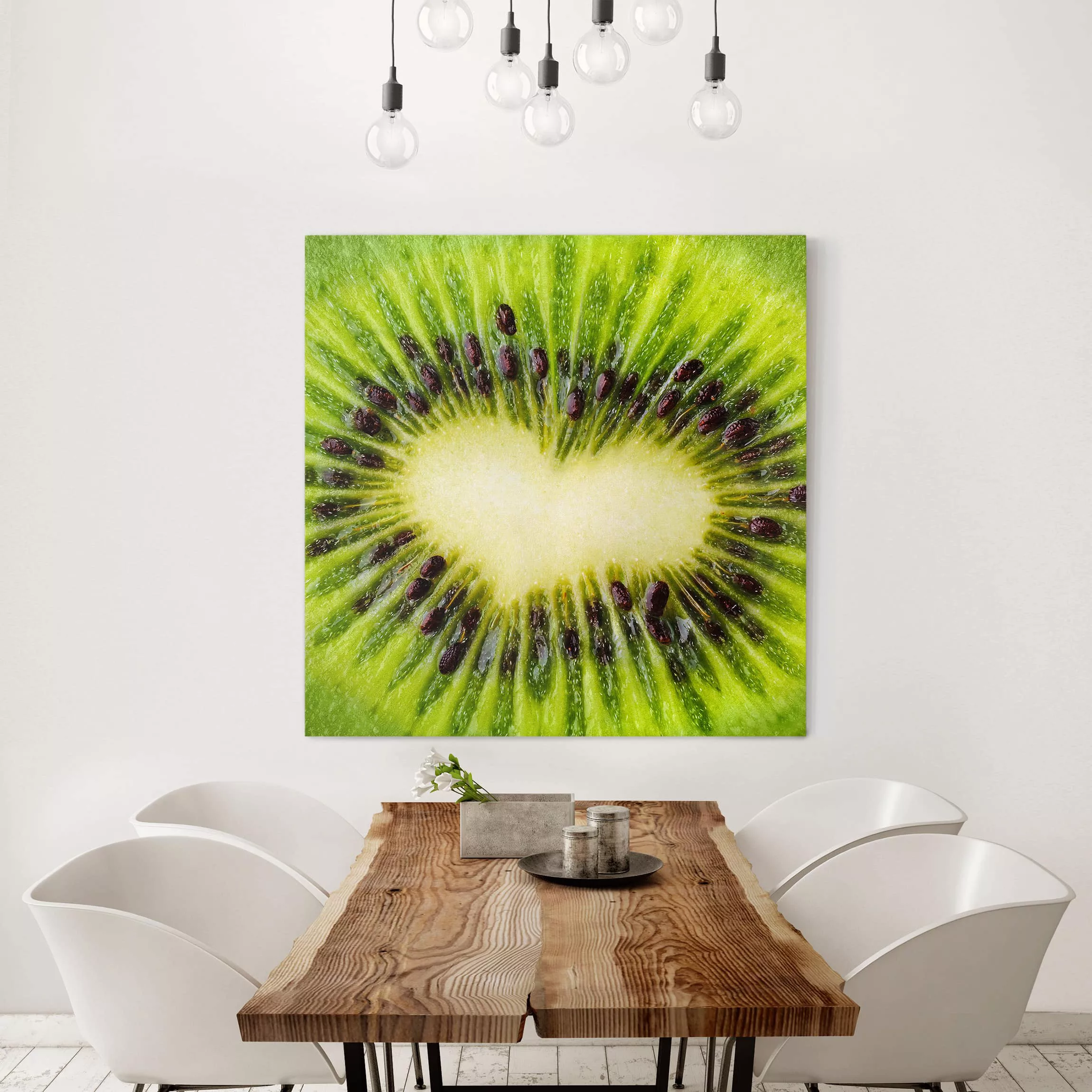 Leinwandbild - Quadrat Kiwi Heart günstig online kaufen