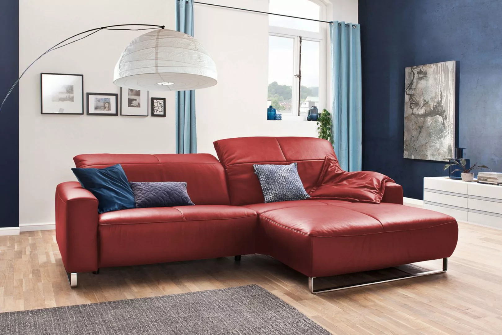 KAWOLA Ecksofa YORK, Sofa, Recamiere rechts od. links, mit od. ohne Sitztie günstig online kaufen