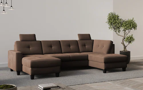 Places of Style Wohnlandschaft "Varese", Kreuznaht in beige günstig online kaufen