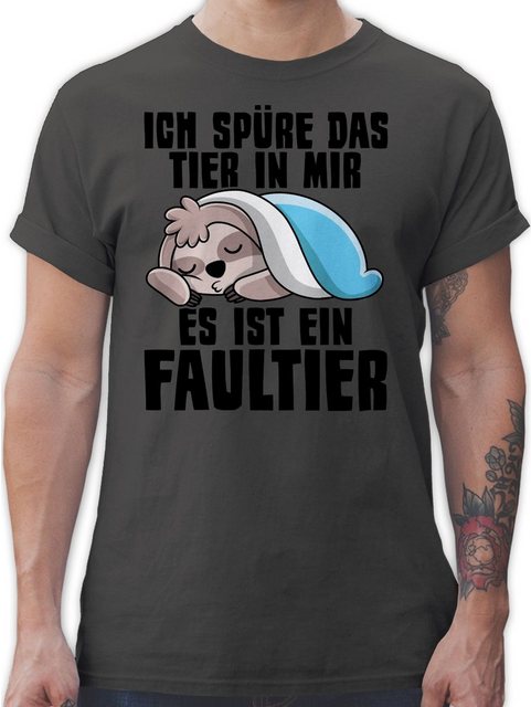 Shirtracer T-Shirt Ich spüre das Tier in mir es ist ein Faultier Sprüche St günstig online kaufen