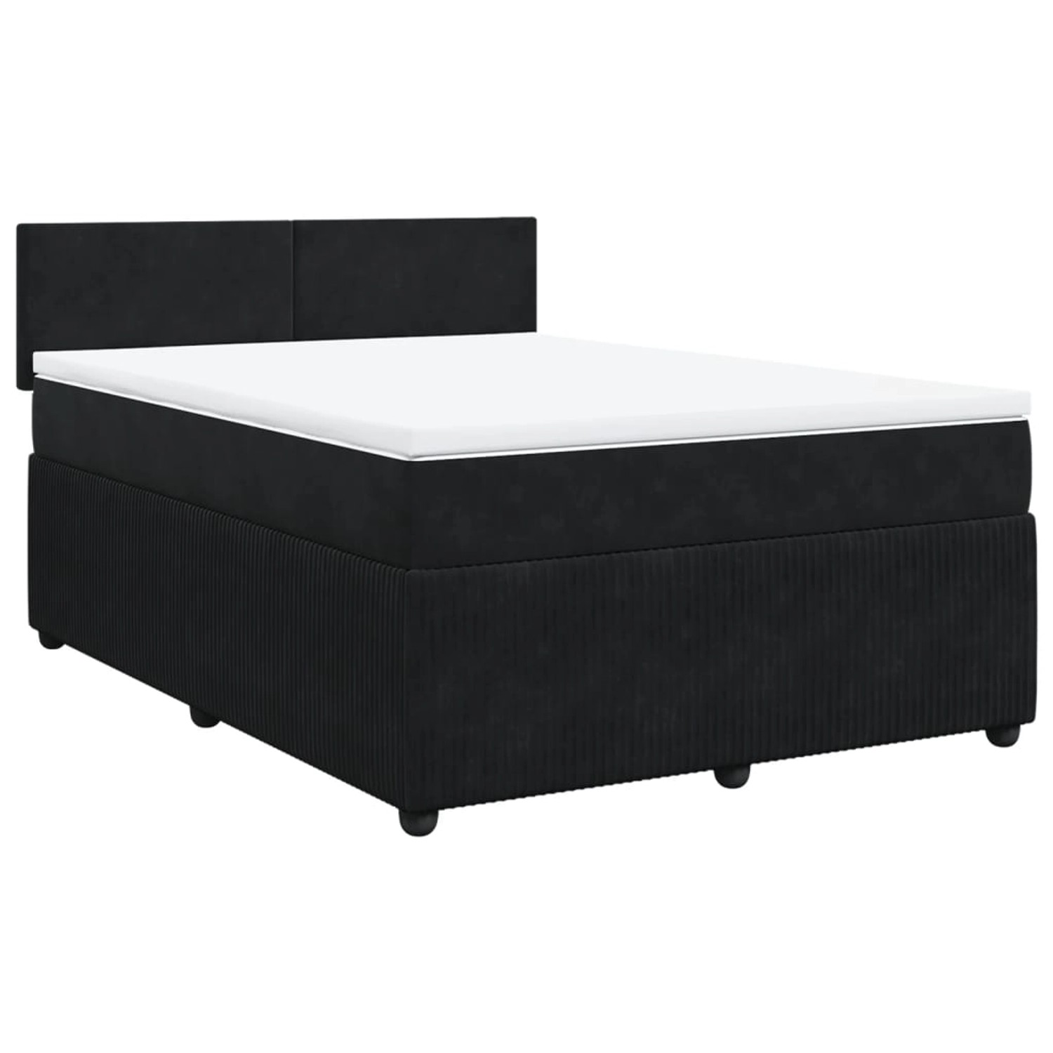 vidaXL Boxspringbett mit Matratze Schwarz 160x200 cm Samt2108172 günstig online kaufen