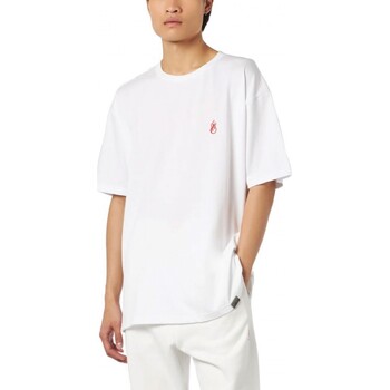 Vision Of Super  T-Shirts & Poloshirts Weies T-Shirt mit Flammen-Logo günstig online kaufen
