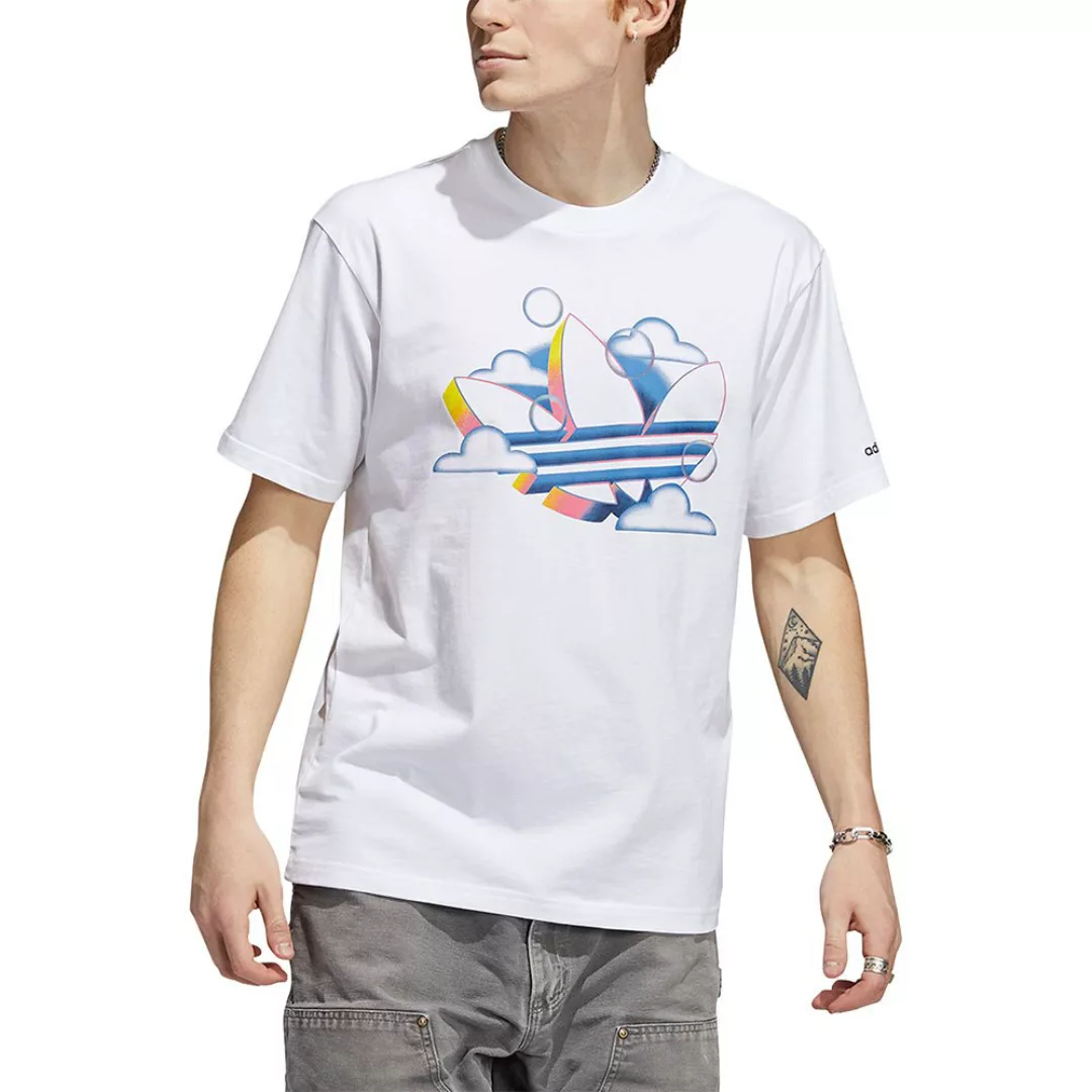 adidas Originals – Summer – T-Shirt mit Dreiblatt-Logo in Weiß günstig online kaufen