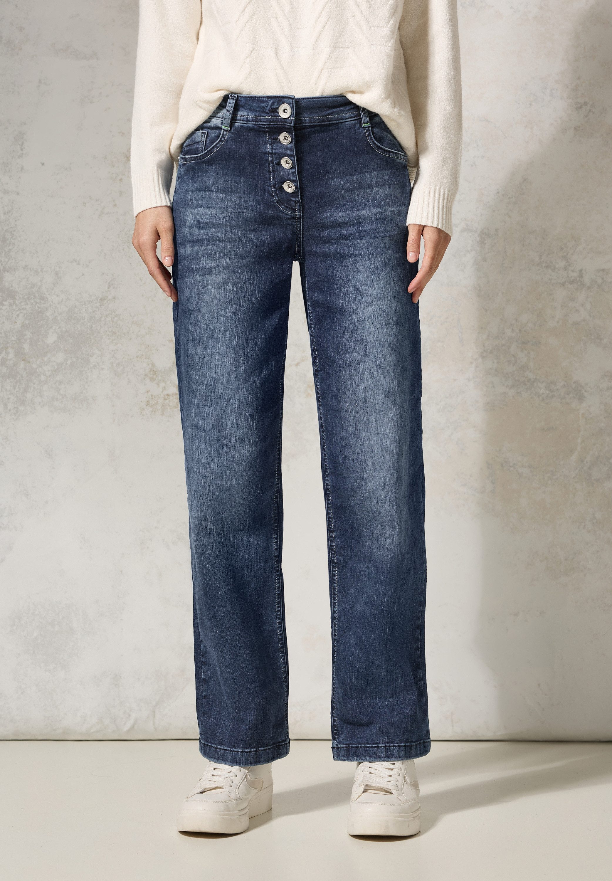 Cecil Loose-fit-Jeans, mit Knopfleiste günstig online kaufen
