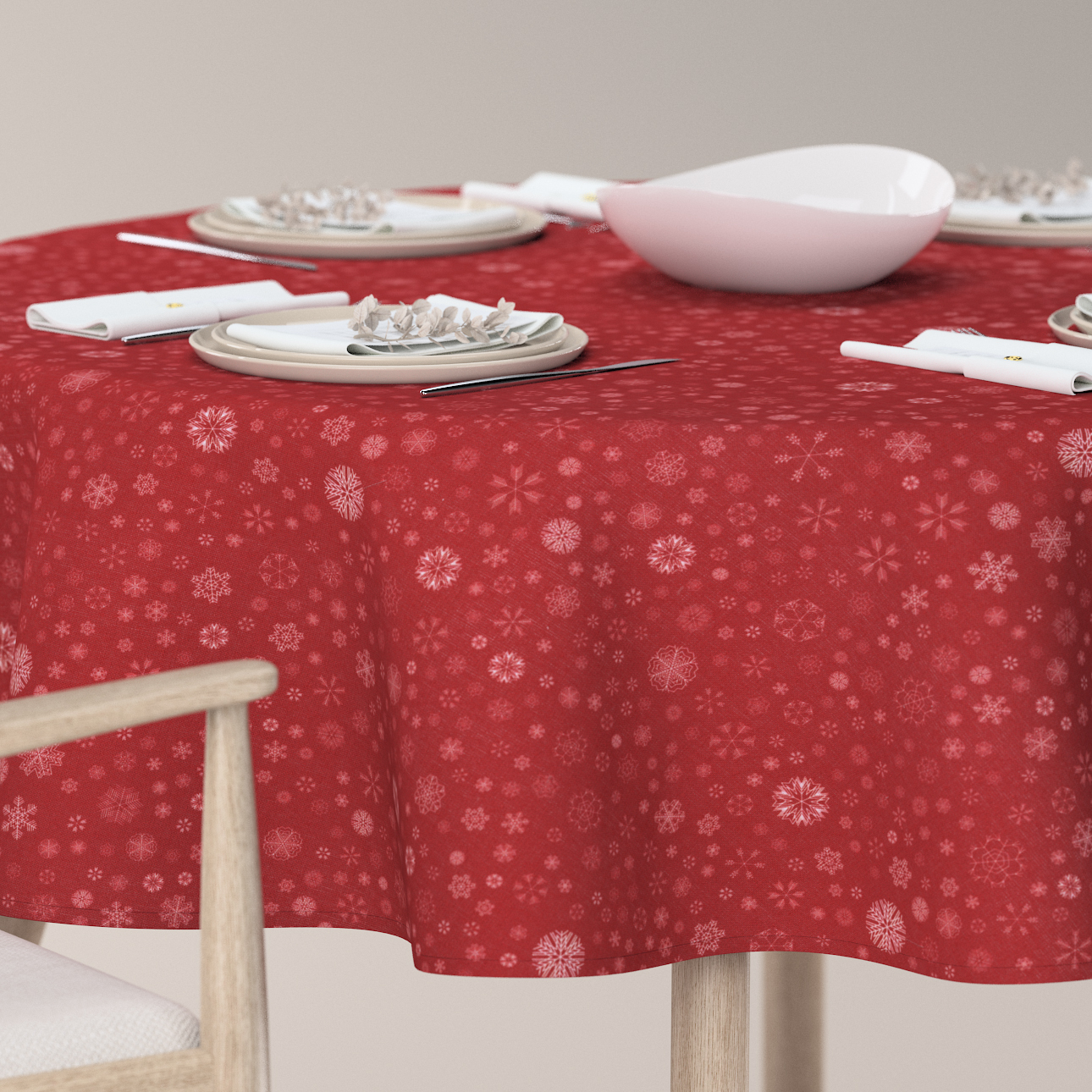 Runde Tischdecke, rot, Christmas (629-45) günstig online kaufen