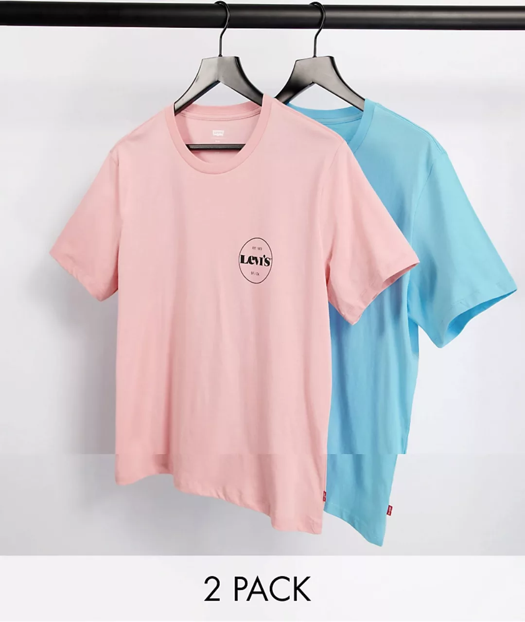 Levi's – Exklusiv bei ASOS – 2er-Pack T-Shirts mit modernem Vintage-Logo in günstig online kaufen