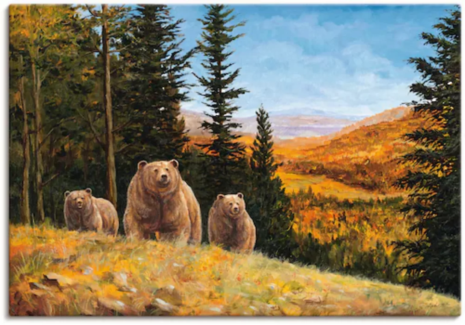 Artland Wandbild »Grizzly Bären«, Wildtiere, (1 St.), als Leinwandbild, Pos günstig online kaufen