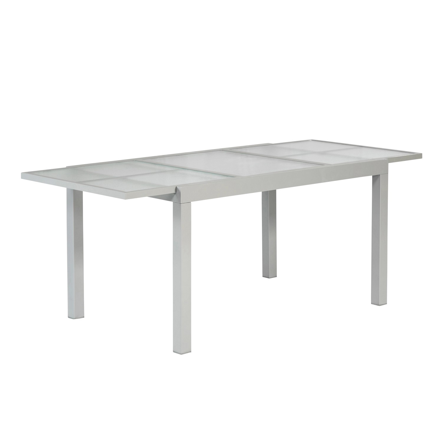 Merxx Gartentisch Ausziehbar 120/180 x 90 cm Silber Aluminium Glas günstig online kaufen
