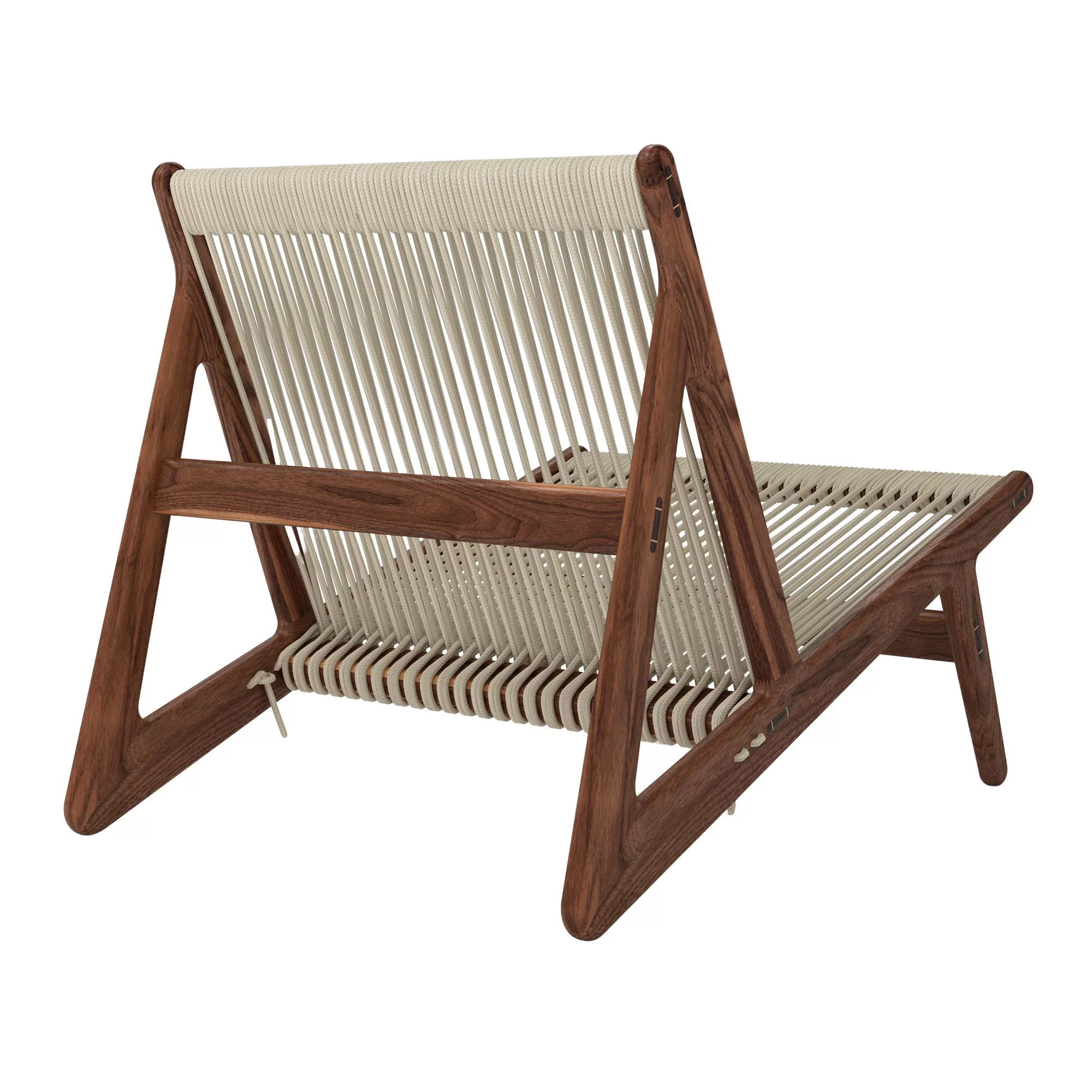 Gubi - MR01 Initial Chair Sessel - Walnuss/natur/Seil Flaggenschnur/BxTxH 7 günstig online kaufen