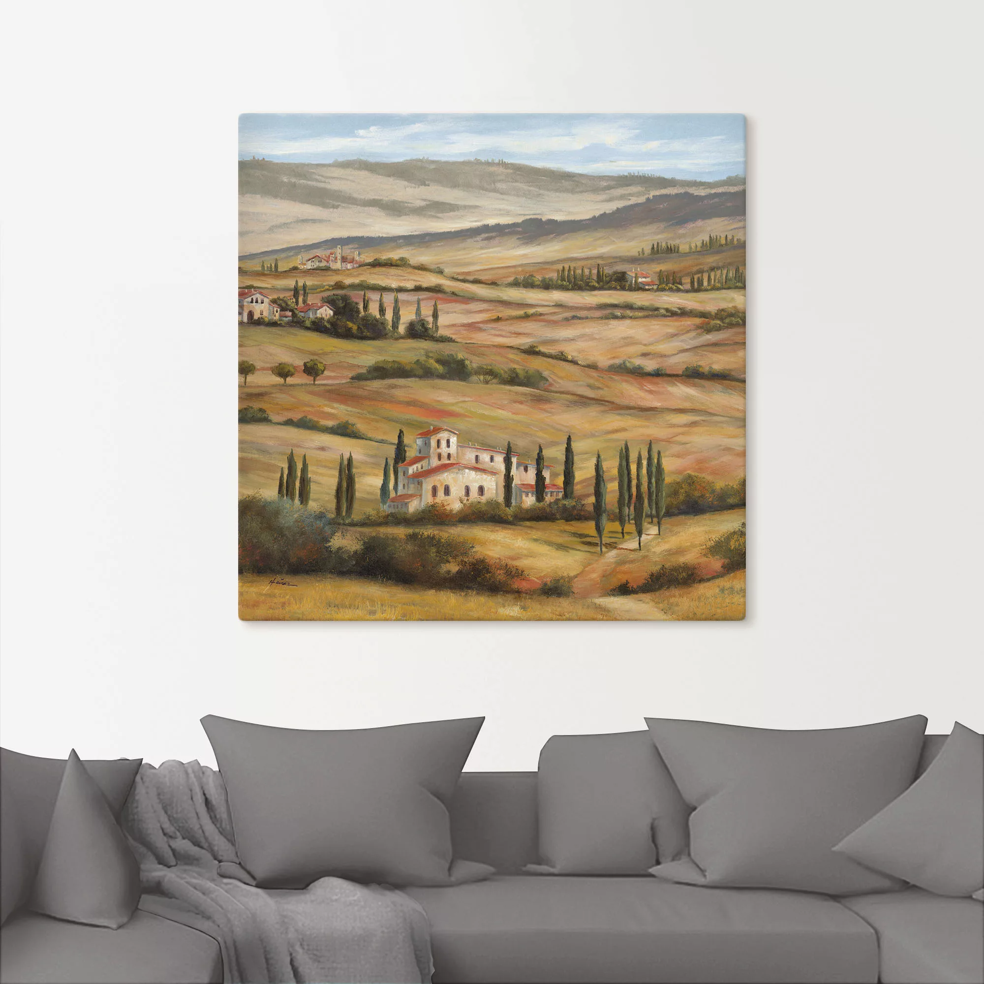 Artland Leinwandbild »Toskanisches Tal«, Bilder von Europa, (1 St.), auf Ke günstig online kaufen