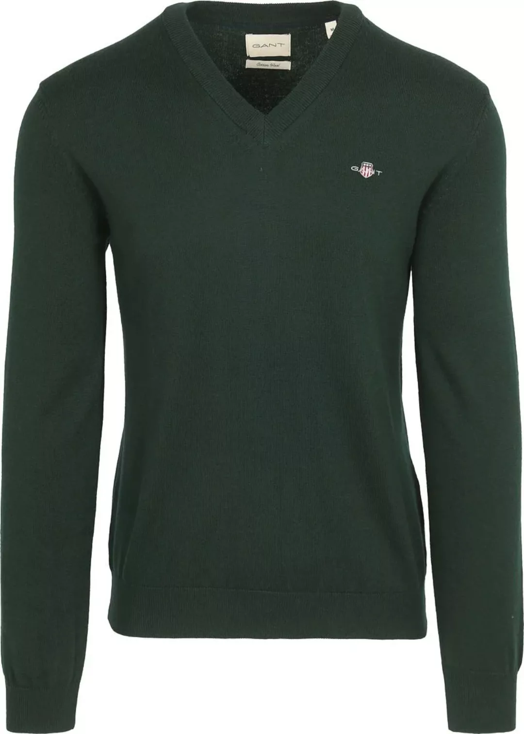 Gant Pullover V-Neck Dunkelgrün - Größe XXL günstig online kaufen