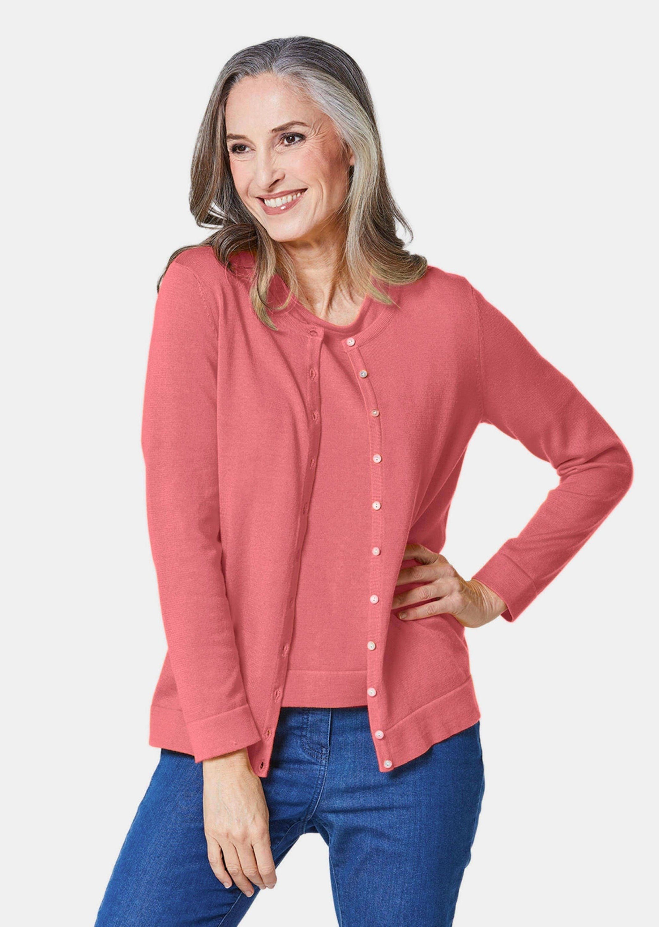 GOLDNER Strickpullover Figurnahes Twin-Set aus Pima-Baumwolle günstig online kaufen