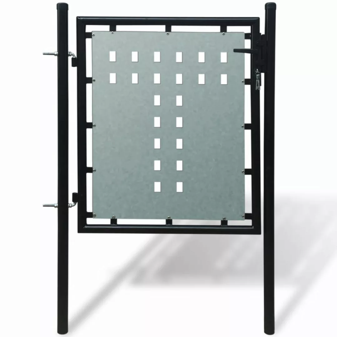 Zauntor Gartentor Einzeltor Schwarz 100 X 150 Cm günstig online kaufen