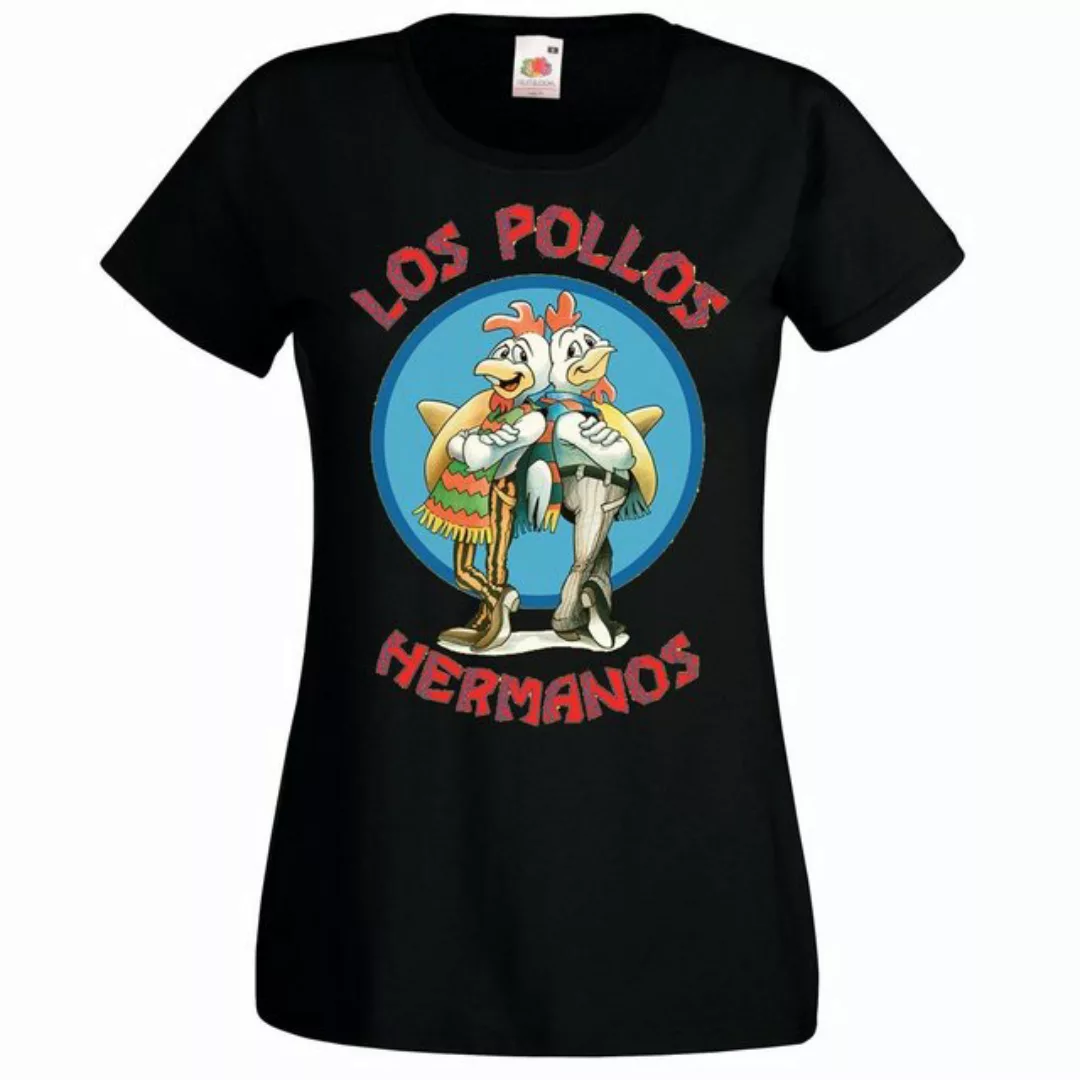 Youth Designz T-Shirt Los Pollos Hermanos Damen Shirt mit trendigem Frontpr günstig online kaufen