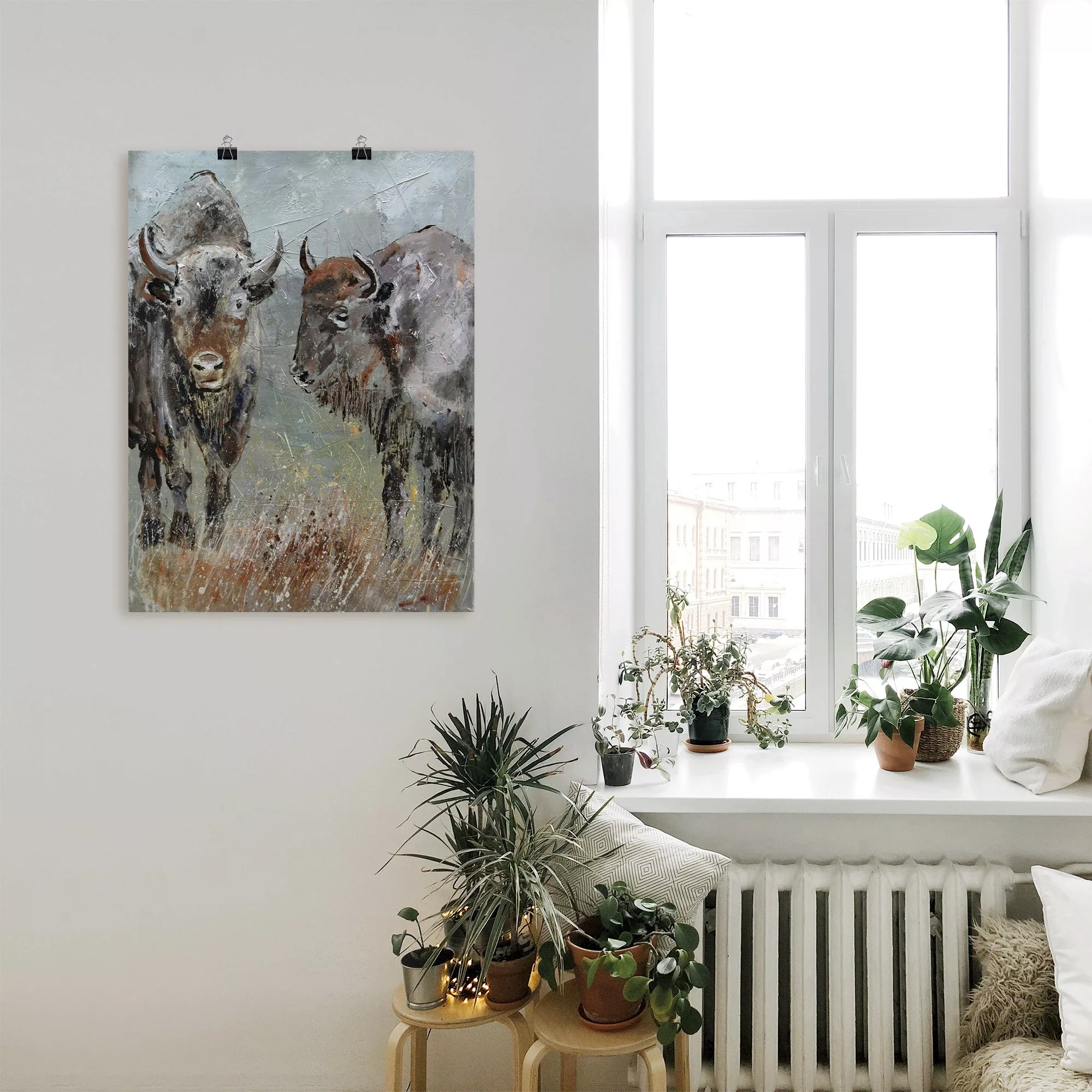 Artland Poster "Büffel", Wildtiere, (1 St.), als Alubild, Leinwandbild, Wan günstig online kaufen