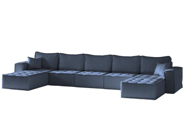 Fun Möbel Wohnlandschaft Sofa U-Form Modulsofa-Set 5-teilig SANDE in Stoff, günstig online kaufen