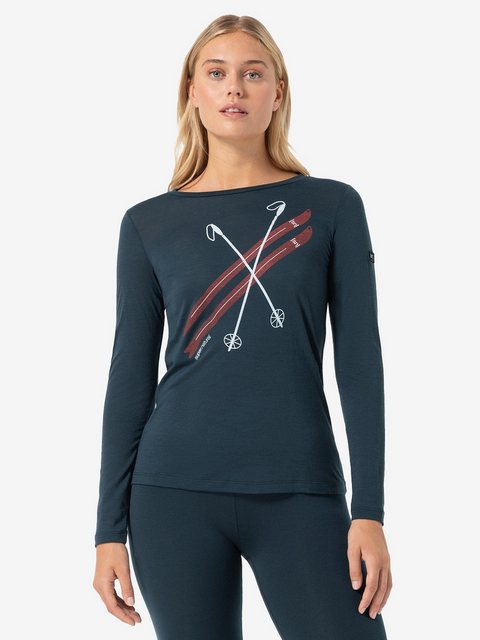 SUPER.NATURAL Sweatshirt für Damen, Merino KRYSSEDE SKI Ski Motiv, casual günstig online kaufen