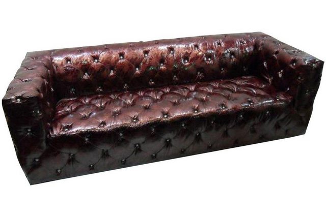 Xlmoebel Sofa Chesterfield 3-Sitzer Sofa Luxus Couch Braun Ledersofa, Herge günstig online kaufen