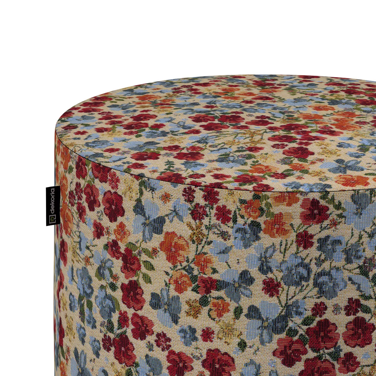 Pouf Barrel, rot- blau, ø40 cm x 40 cm, Intenso Premium (144-30) günstig online kaufen