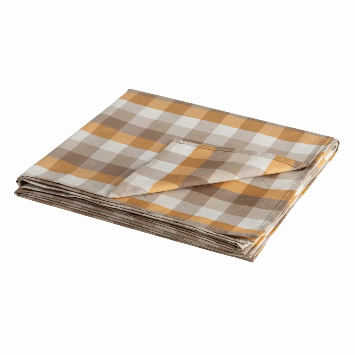 Tischdecke 140 X 140 Cm Polyester Ocker 100 % Baumwolle günstig online kaufen