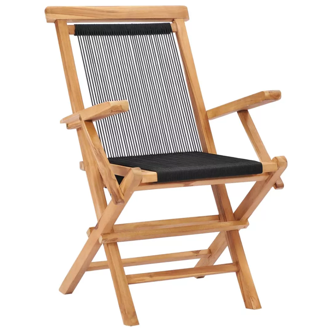 Klappbare Gartenstühle 2 Stk. Massivholz Teak Und Seil günstig online kaufen